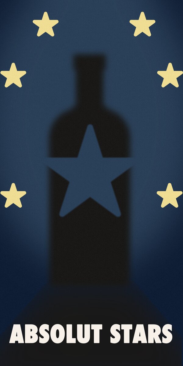 Absolut Stars banner with star graphics on dark background